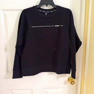 DKNY Sport Women's Black Rhinetone Sweatshirt Sz S